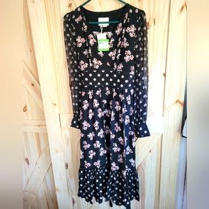 Kate Spade, black/floral dress, Size 10